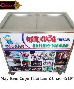 Máy kem cuộn Thái chảo Inox KC-06